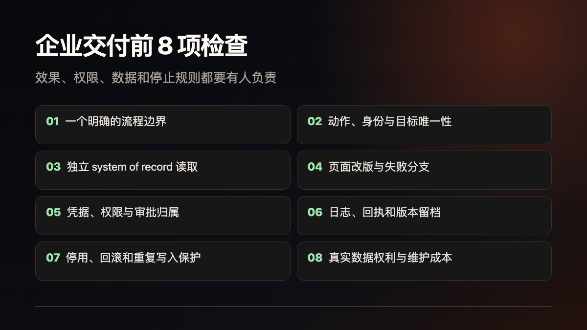 交接前的八项清单技术图示