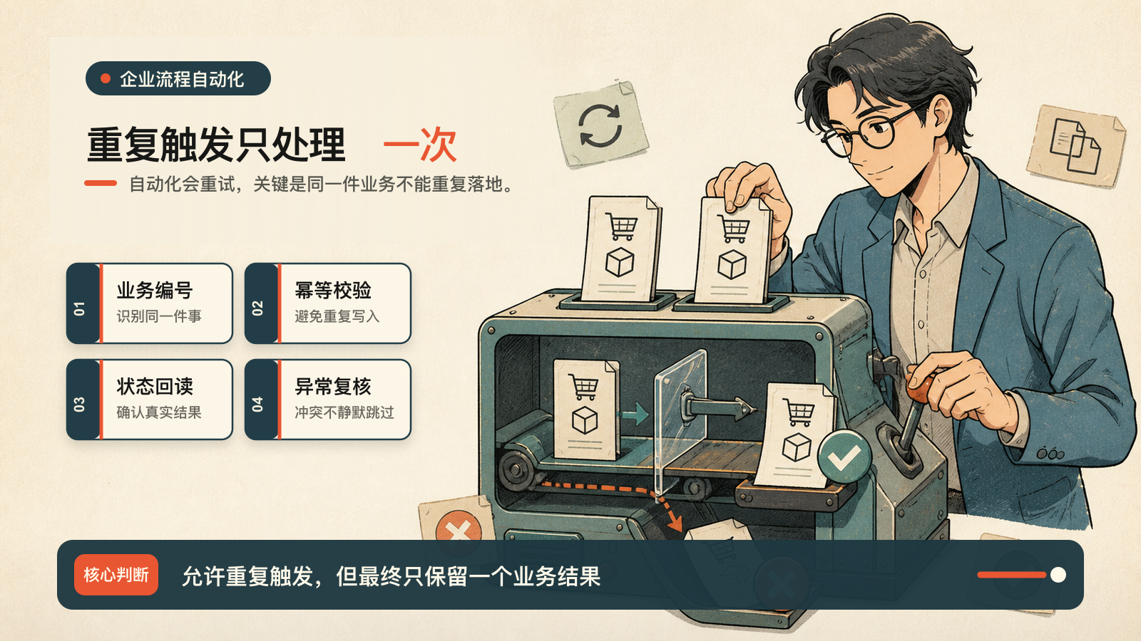 自动化流程为什么会重复执行?企业别让一张订单处理两次技术文章配图