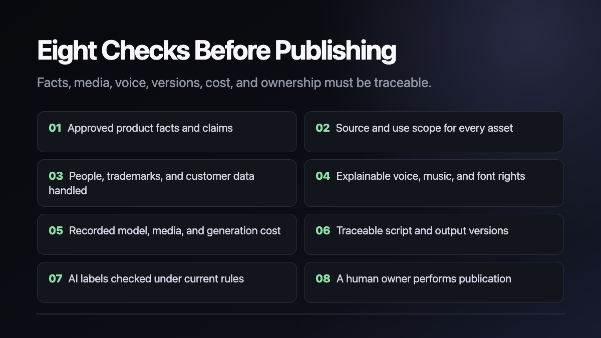 Eight checks before publication technical diagram