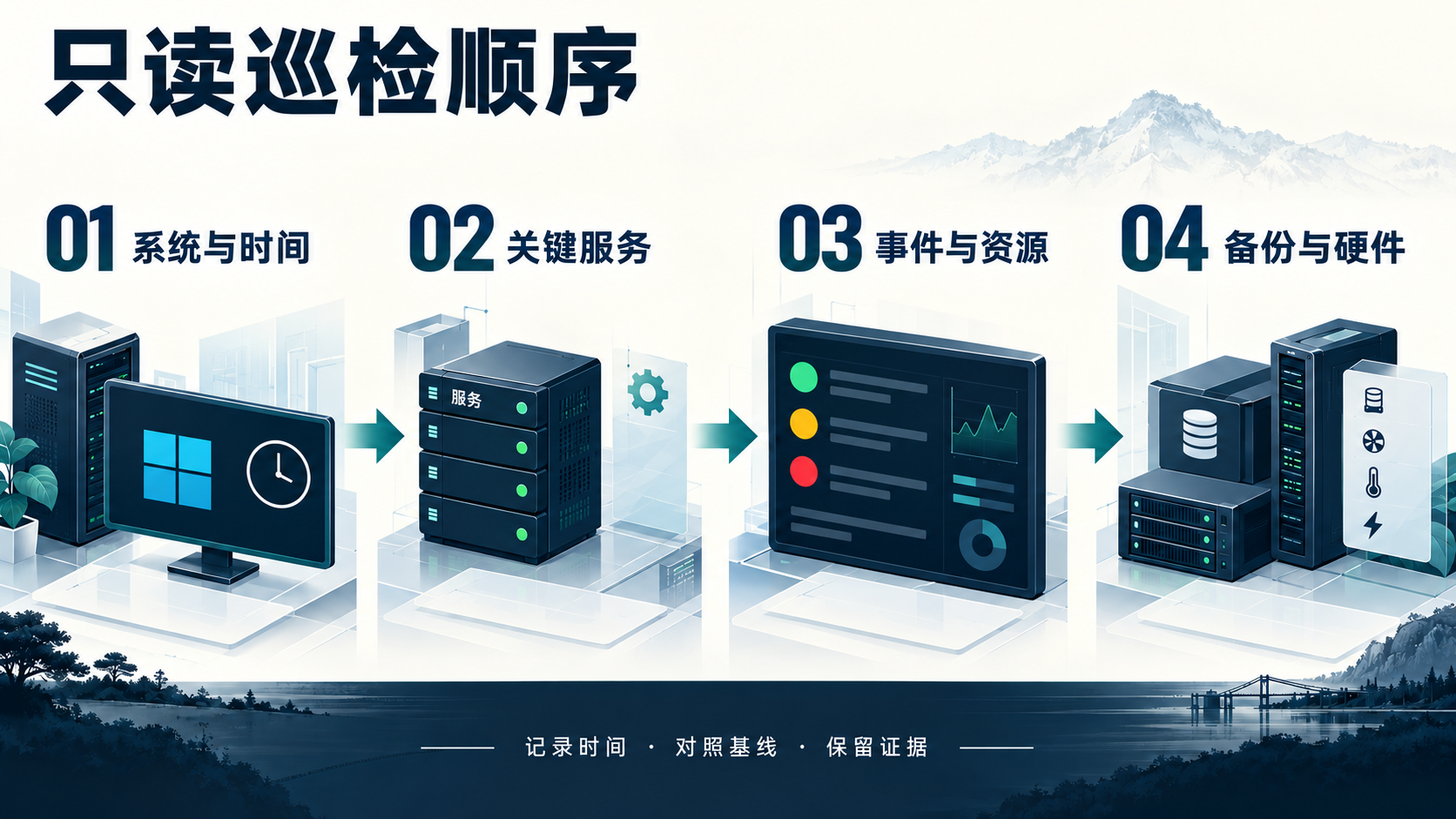 Windows Server 巡检顺序:先业务,再服务事件容量,最后备份与硬件
