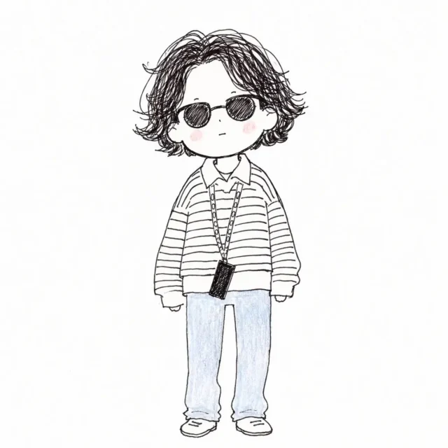 手绘涂鸦时尚人物插画